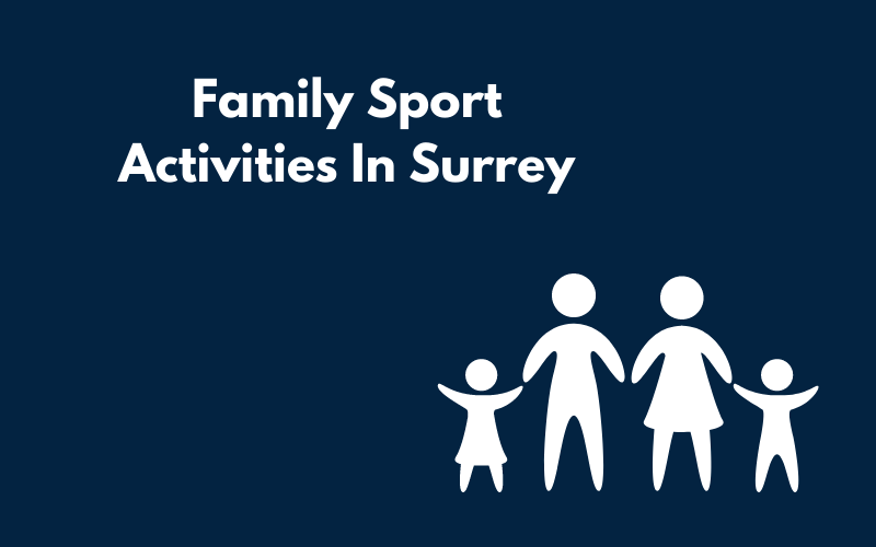 A Canva graphic showing Family Sport Activities In Surrey